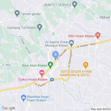 Map showing location of RedDoorz near Alun Alun Klaten