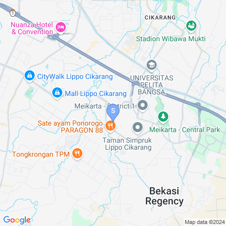 Map showing location of Urbanview Syariah Sweet Home Cikarang