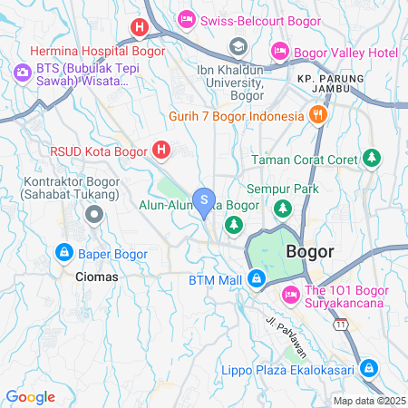 Peta lokasi Sans Hotel Stasiun Bogor