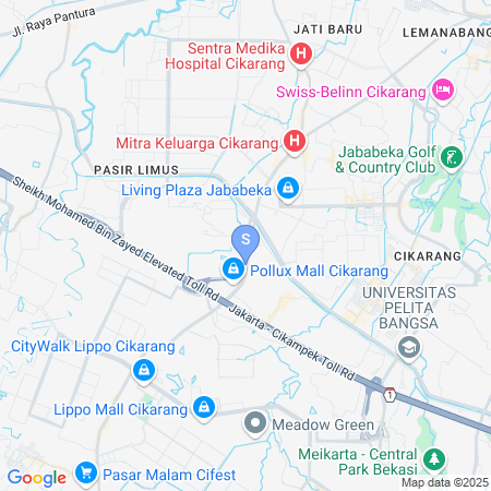Map showing location of Hotel Mulia Industri RedPartner