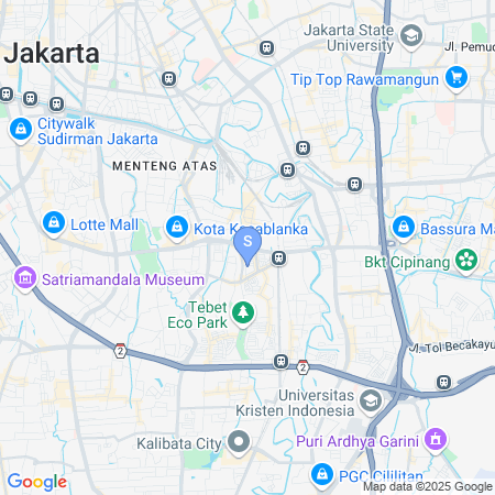 Map showing location of Tebet Utara RedPartner