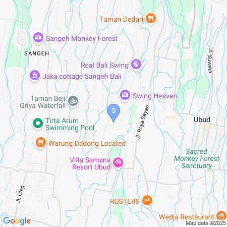 Map showing location of RedDoorz @ Pondok Kampung Harmony Ubud