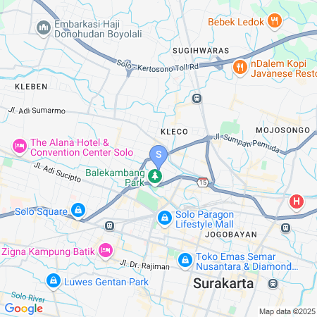 Map showing location of Urbanview Olive Near Graha Saba Buana Surakarta