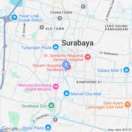Map showing location of Sans Vibes Hotel Syariah Graha 100 Gubeng Surabaya