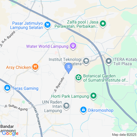 Map showing location of RedDoorz @ Risma Hostel ITERA Lampung
