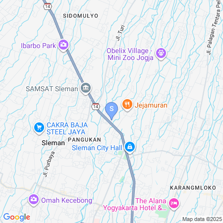 Map showing location of Nafia Homestay Syariah RedPartner near Sleman City Hall
