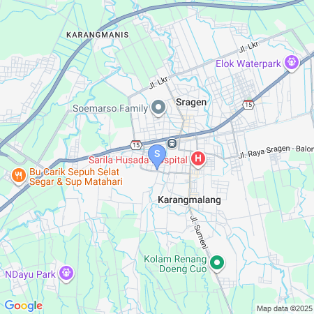 Map showing location of Urbanview Terra Hotel Syariah Near Stasiun Sragen by RedDoorz