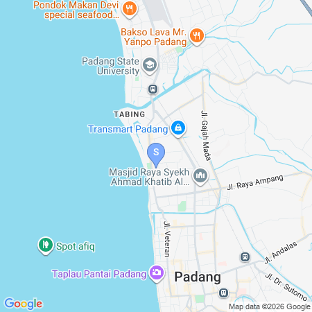 Map showing location of RedDoorz Syariah @ The Banio Suites Padang