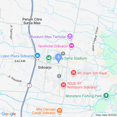Map showing location of RedDoorz Plus @ Suncity Residence Apartemen Sidoarjo