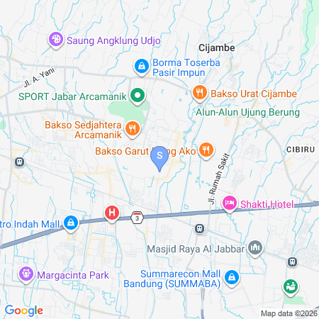 Map showing location of RedDoorz @ Mouza Guest House Antapani Arcamanik Bandung