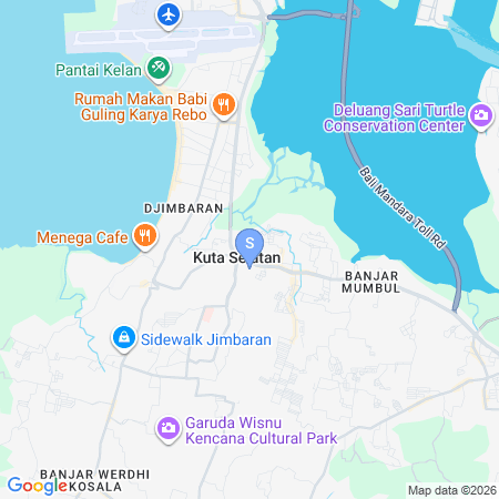Map showing location of The Lavana Villa Tegal Jinah Jimbaran