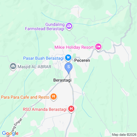 Map showing location of RedDoorz @ Hotel Dieng Berastagi