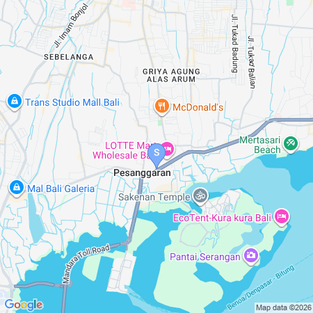 Map showing location of RedDoorz near Exit Tol Sanur