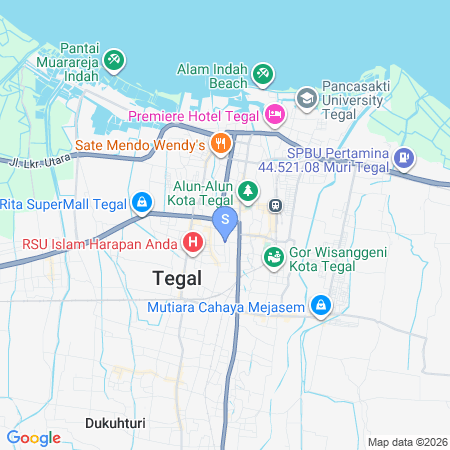 Map showing location of Urbanview Earlyta Inn Syariah Near Stasiun Tegal