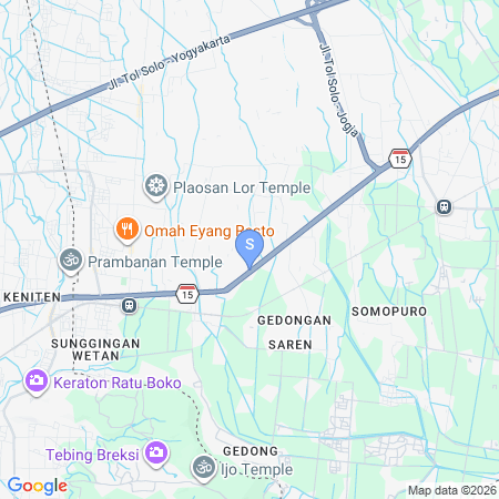 Map showing location of Urbanview Aksara Living near Prambanan Temple