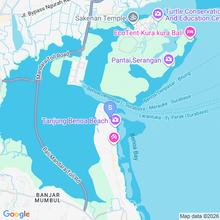 Map showing location of Urbanview Ocean Blue Inn Tanjung Benoa Bali