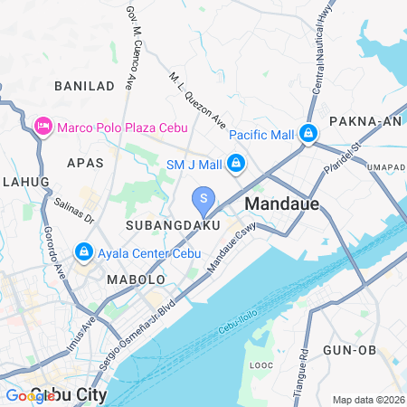 Map showing location of RedDoorz at Basubas Manor Tipolo Mandaue Cebu