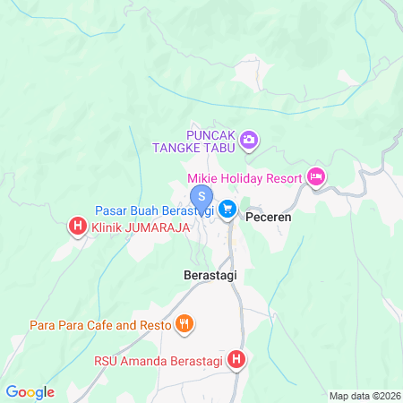 Map showing location of RedDoorz @ Sopo Bona Berastagi