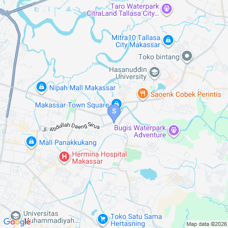Map showing location of RedDoorz @ Jalan Perintis Kemerdekaan Makassar