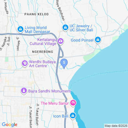Map showing location of RedDoorz @ Putri Inn Homestay Sanur