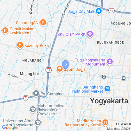 Map showing location of RedDoorz Syariah @ Homestay Syariah Attin Tugu Jogja