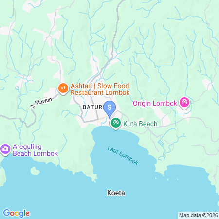 Map showing location of RedDoorz @ Kuta Mandalika Lombok