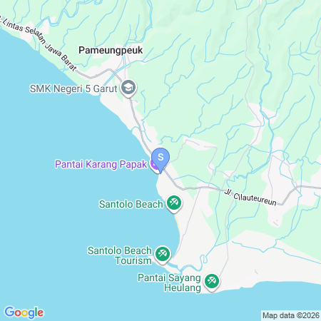 Map showing location of RedDoorz @ Villa Erbysa Pantai Karangpapak Garut