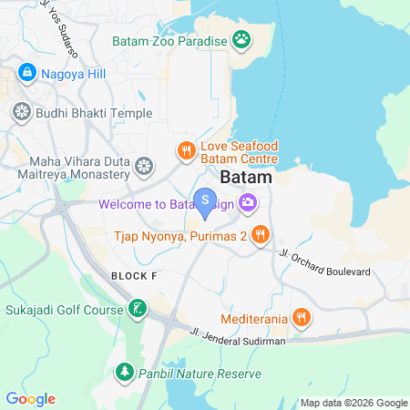 Map showing location of Urbanview Hotel Get Inn Pollux Batam