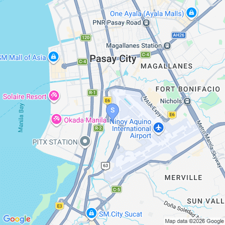 Map showing location of Skyport Hotel near NAIA Airport Paranaque City