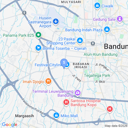 Map showing location of RedDoorz near Mall Citylink Bandung