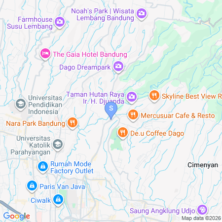 Map showing location of RedDoorz @ Kayome Dago Bandung