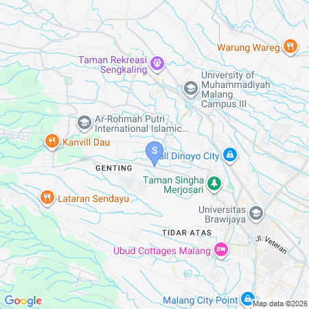 Map showing location of Urbanview Syariah Griya Sekar Malang
