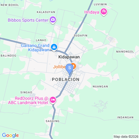 Map showing location of RedDoorz at Fajz Inn Poblacion Kidapawan City