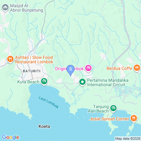 Map showing location of The Lavana Hotel Florida Kuta Mandalika