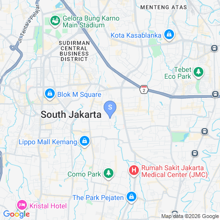 Map showing location of SANS Stay Kemang