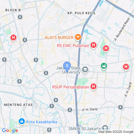 Map showing location of New J&B Room Utan Kayu RedPartner