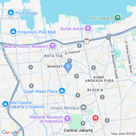 Map showing location of Arcadia Rooms Mangga Besar RedPartner