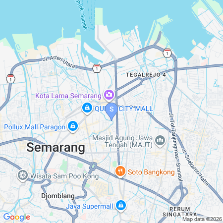 Map showing location of Urbanview Ventura Residence near Kota Lama Semarang