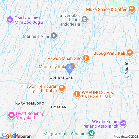 Map showing location of The Lavana Kampoeng Joglo Boutique Hotel and Villa Yogyakarta