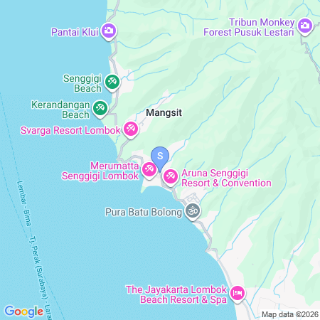 Map showing location of Urbanview Taman Unique near Senggigi Beach
