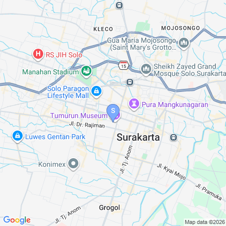 Map showing location of Urbanview Solo Tiara Hotel