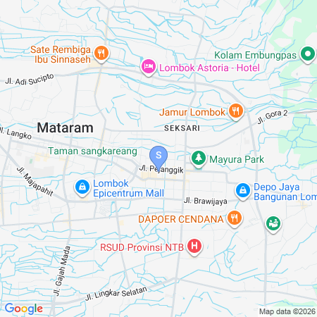 Map showing location of Urbanview Hotel Mutiara Mataram Lombok