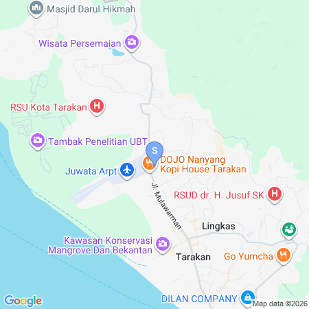 Map showing location of RedDoorz near Juwata Airport 4 Tarakan