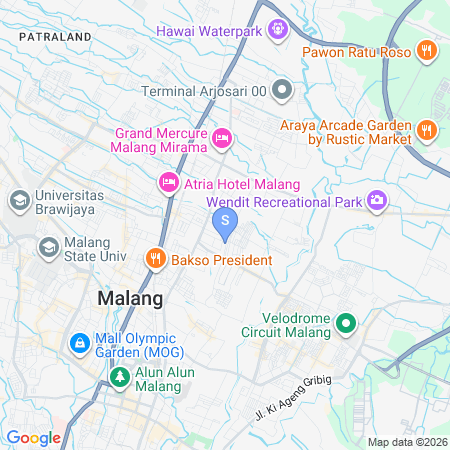 Map showing location of RedDoorz Syariah @ Emas 23 Blimbing Malang