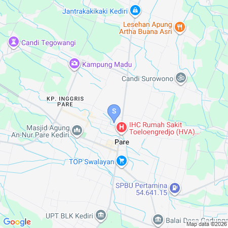 Map showing location of SANS Vibes Pertiwi Kampung Inggris Pare