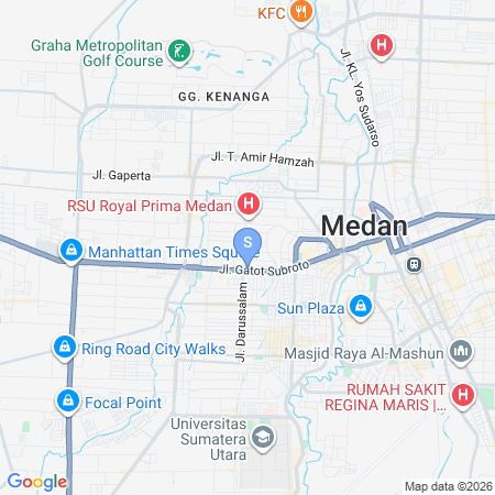 Map showing location of Sunerra Express Putra Mulia Hotel Medan