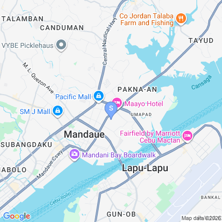 Map showing location of RedDoorz at Amulek Apartelle near Pacific Mall Mandaue Cebu