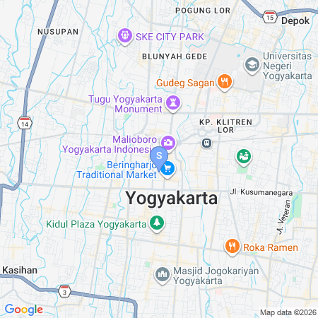 Map showing location of RedDoorz near Ramai Mall Malioboro 2